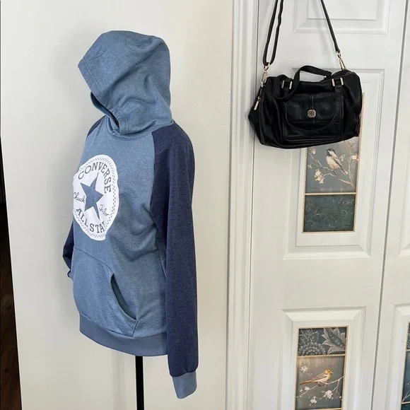 💗Youths Unisex NWOT Converse Two-Tone Blue Hoodie - Picture 13 of 17